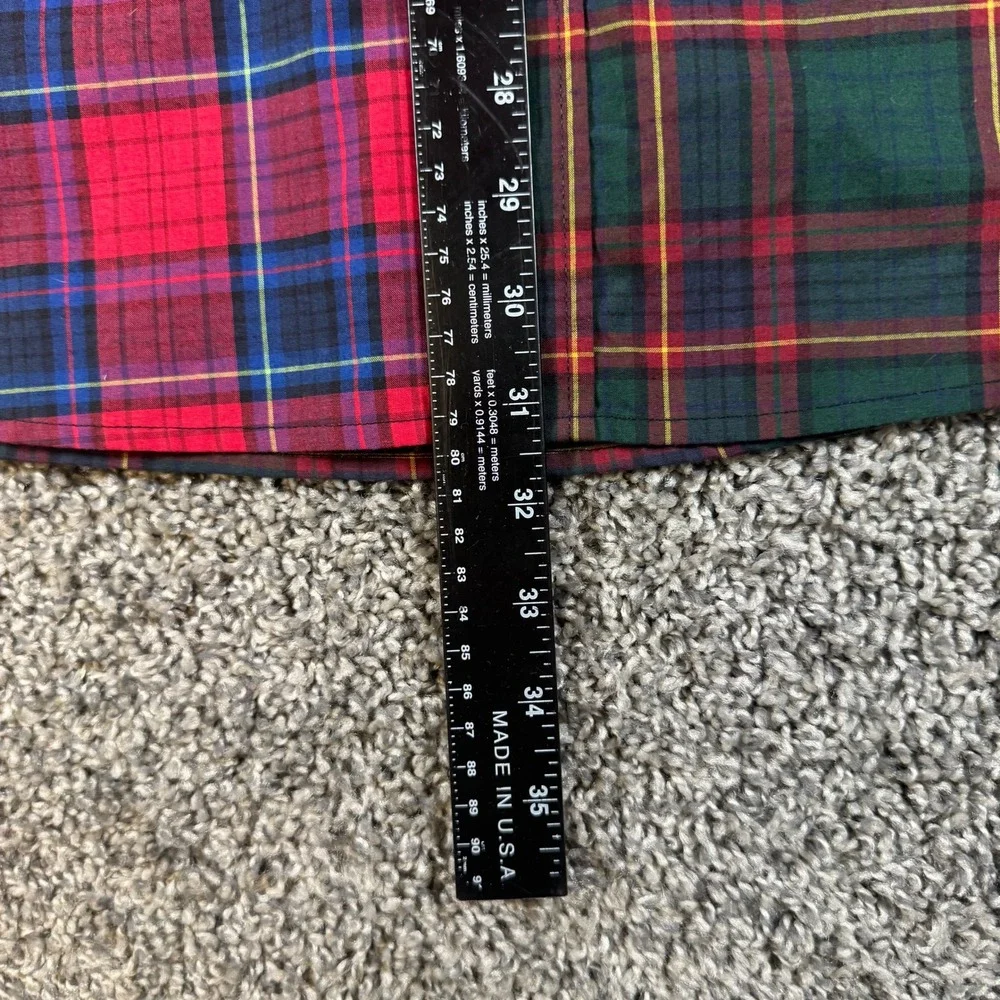 Levis Men's XXL Multi-Tartan Red Green Plaid Split Colorblock Button Down Shirt